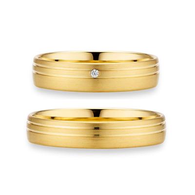 Trauring PHÖNIX "Schmuck, Partnerring, Ehering, Verlobungsring, Freundschaftsring" Gr. 64, gold (gelbgoldfarben), Fingerringe, 64, ohne Brillant, Silber 925 (Sterlingsilber), 4mm, Made in Germany - wahlweise mit oder ohne Brillant Image