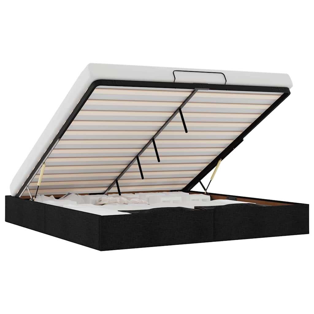 vidaXL Ottoman-Bett ohne Matratze Schwarz 160x200 cm Stoff Image