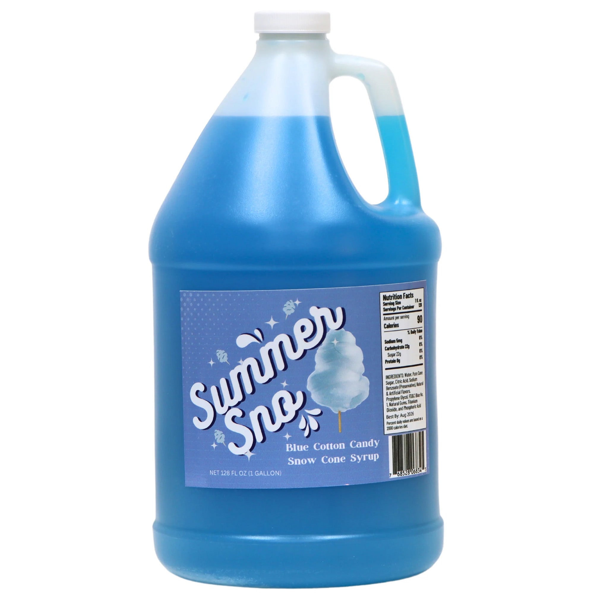 Paragon 6834 1 gal Summer Sno Blue Cotton Candy Snow Cone Syrup