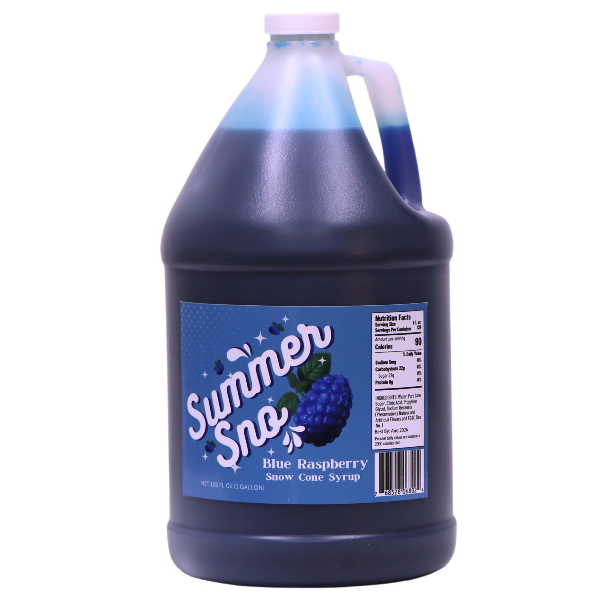 Paragon 6802 1 gal Summer Sno Blue Raspberry Snow Cone Syrup