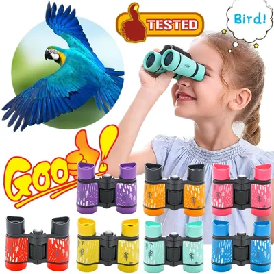 New 4X30mm Outdoor Camping Kids Binocular Telescope Children Education Learning Telescope Bird Watching Folding Optics Telescope