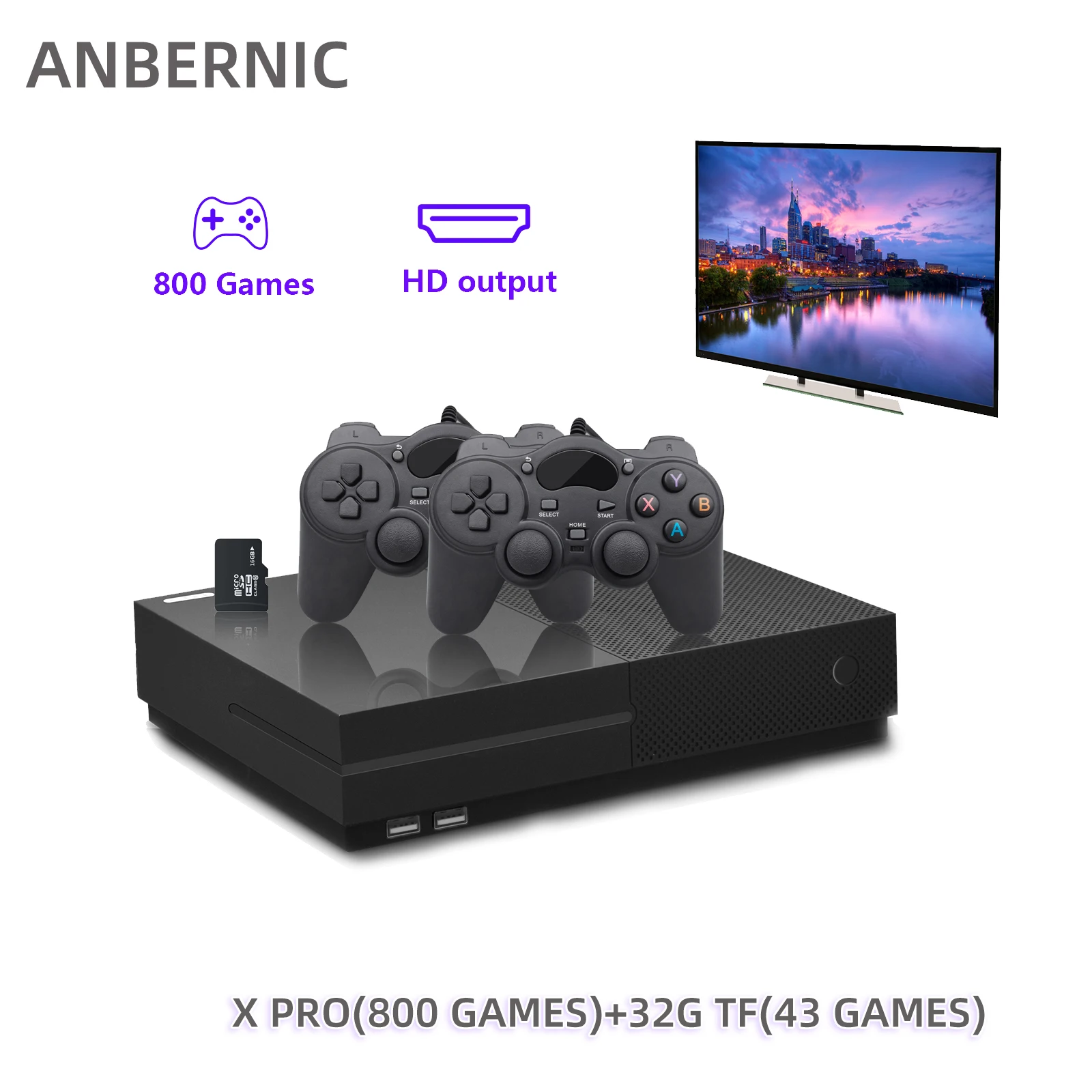 Anbernic xpro Videospiel konsole 64-Bit-TV-HDMI-kompatibles 800-Familienspiel x Pro Retro-Videospiel-Player 32g tf 43 Spiele