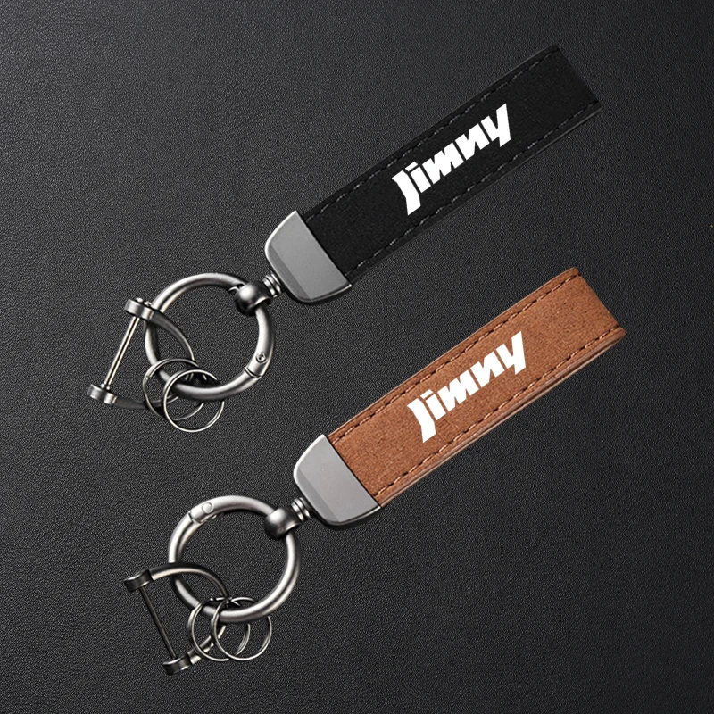 Hochwertiger Leder-Wildleder-Schlüsselanhänger, Auto-Sport-Schlüsselanhänger für Suzuki Jimny jb23 jb64 jb43 jb74 jb53 jb32 Zubehör Image