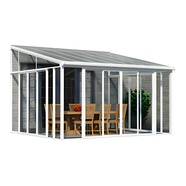 Palram-Canopia SanRemo 13 x 14 Patio Enclosure with Screen Doors (White)