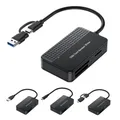 Lettore di schede USB USB 3.0 tipo C Lettore di smart card con memoria da 5 Gbps Cavo da 20 cm Adattatore per scheda flash SD TF CF MS