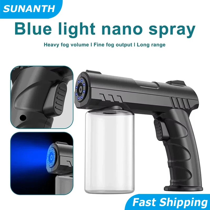 Barber Sprayer Flasche 280ML Dampf Spray Sprayer Flasche Handheld USB Nano Blau Licht Elektrische Haushalt Spray Desinfektion Pistole Image
