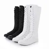 4,5 cm Ferse Stiefel Leinwand Schuhe Neueste Turnschuhe Reine Tanz Schuh Für Frauen Boot Sport Schuhe Dance Seite Zipper Casual schuhe