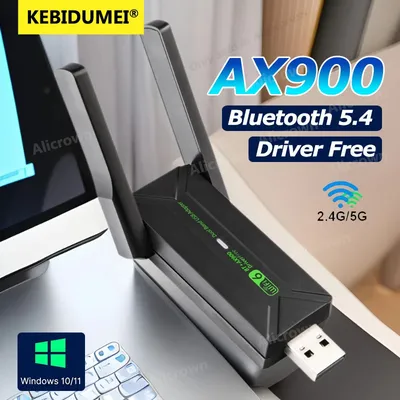 WiFi USB Adapter AX900 Bluetooth 5.4 Drahtlose Netzwerkkarte 2,4G/5GHz Wi-Fi Antenne USB Dongle Empfänger für PC/Laptop Treiber kostenlos