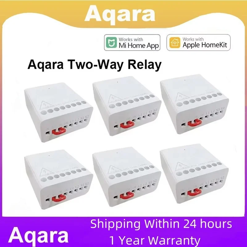 Aqara Relais Zwei-Wege-Steuermodul Zigbee Wireless Relay Switch Controller 2 Kanäle LLKZMK11LM Funktioniert mit Aqara Home Homekit APP Image