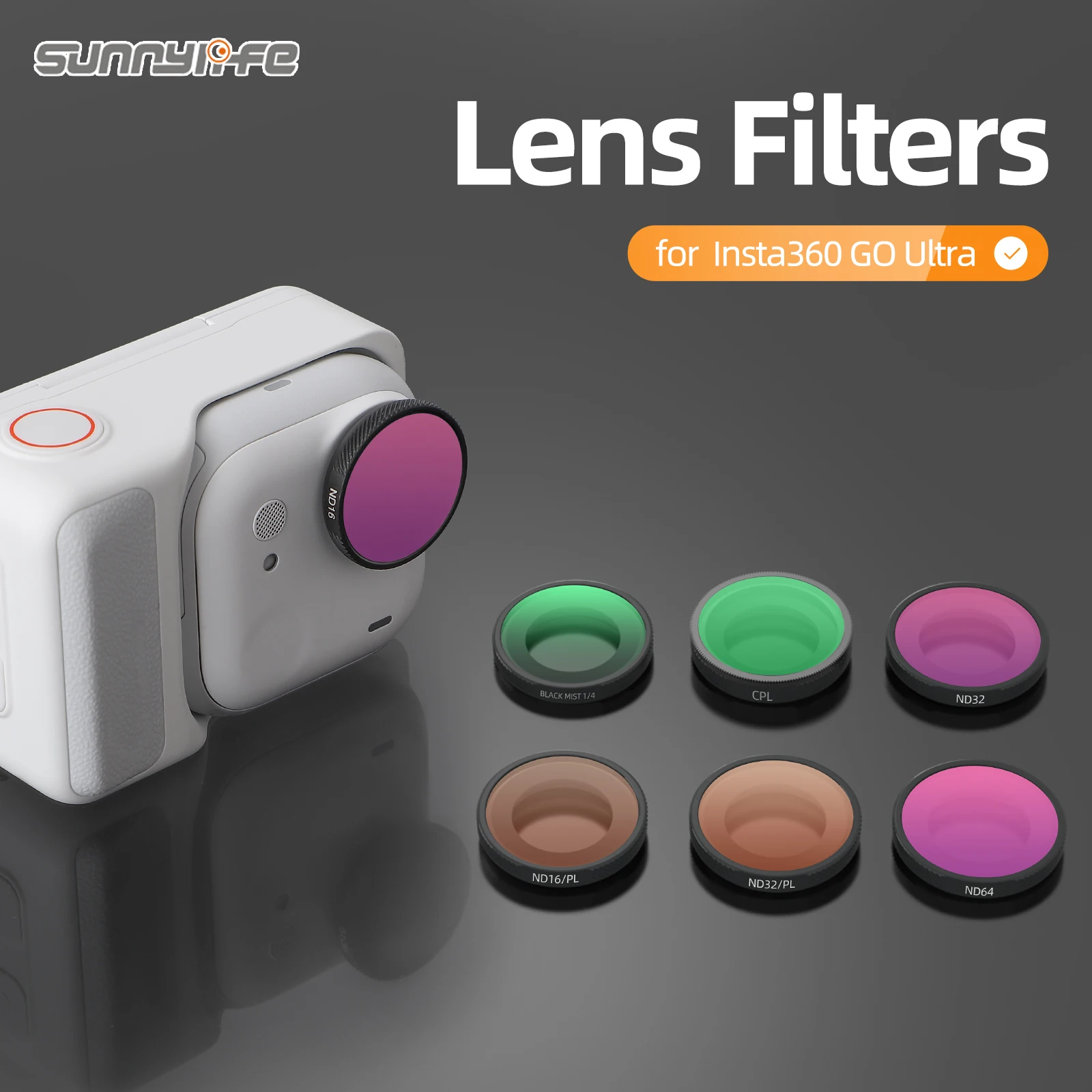 Objektivfilter-Set für Insta360 GO Ultra MCUV UV CPL 1/4 Black Mist NDPL Film Objektivfilter für Insta360 GO Ultra Kamerazubehör Image