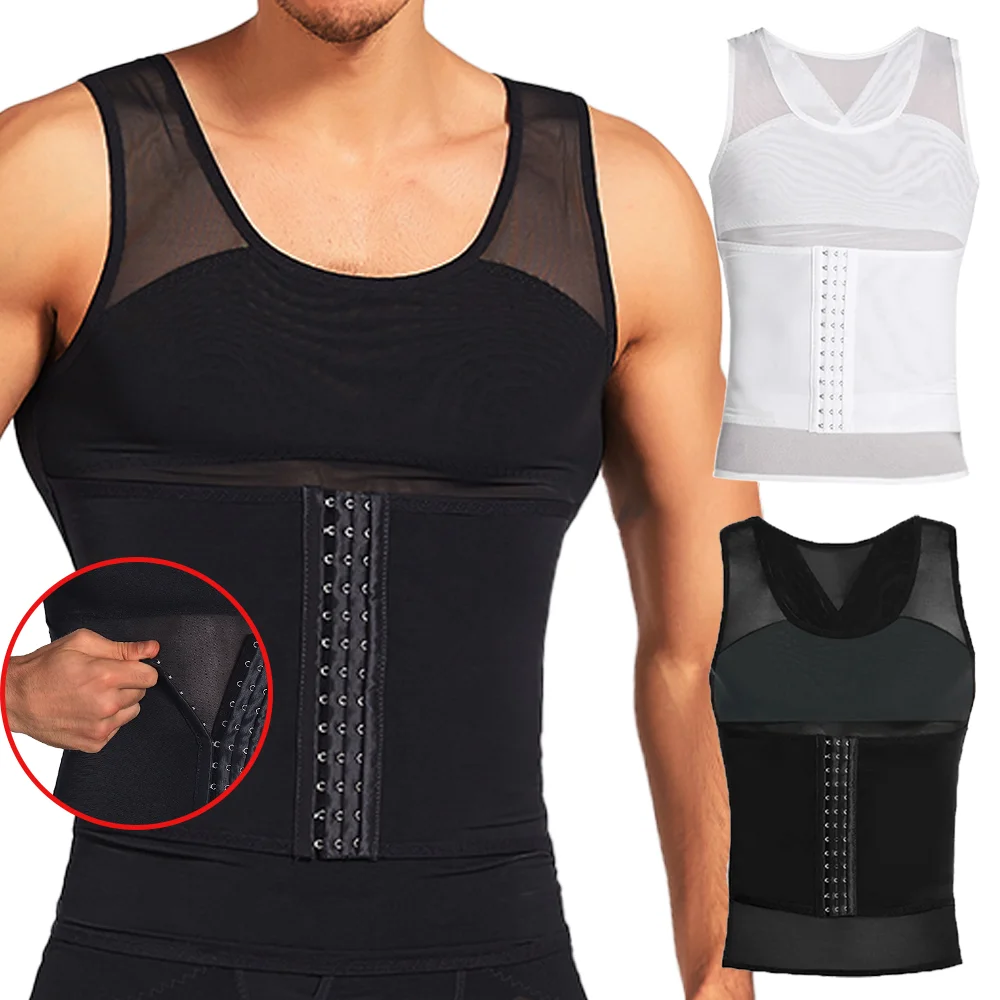 Herren Kompression Weste Body Shaper Bauch Bauch Abnehmen Mantel Shapewear Gynäkomastie Unterwäsche Korsett Taille Trainer Tank Tops Image
