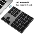 Tastiera numerica wireless 2.4Ghz Tastiera digitale portatile con doppio pad Bluetooth 2.4G Tastiera ricaricabile sottile per finestra Android
