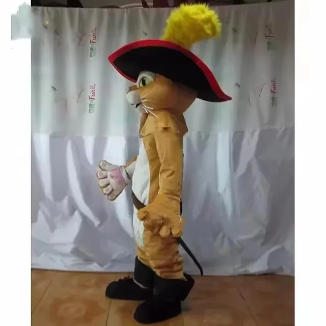 Der gestiefelte Kater, Katzen-Maskottchen-Kostüm, Party, Karneval, Cosplay-Kostüme, grüne Monster-Maskottchen-Kleidung, Erwachsene, Halloween-Auftritte Image