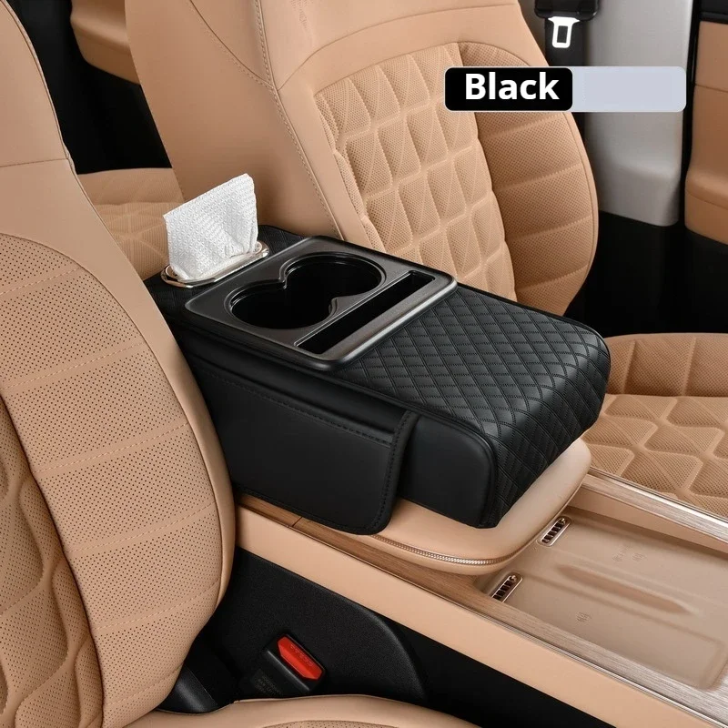 Cuscino per bracciolo console centrale Portabicchieri Cuscino per bracciolo in pelle Copertura per bracciolo per auto portatile per Kia Mazda Golf Fiat Ford Passat