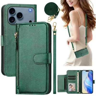Flip Case For iPhone 17 Pro Max 5G 2025 Crossbody 5-Card Zipper Leather Coque For iPhone Air Luxury Cover iPhone17 Pro Funda