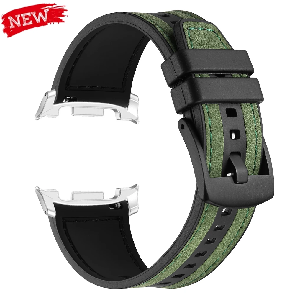 22 mm Oberflächenschicht PU-Lederarmband für Samsung Galaxy Watch 8 40 mm 44 mm weiches Silikonarmband Galaxy Watch 8Classic 46 mm Band Image