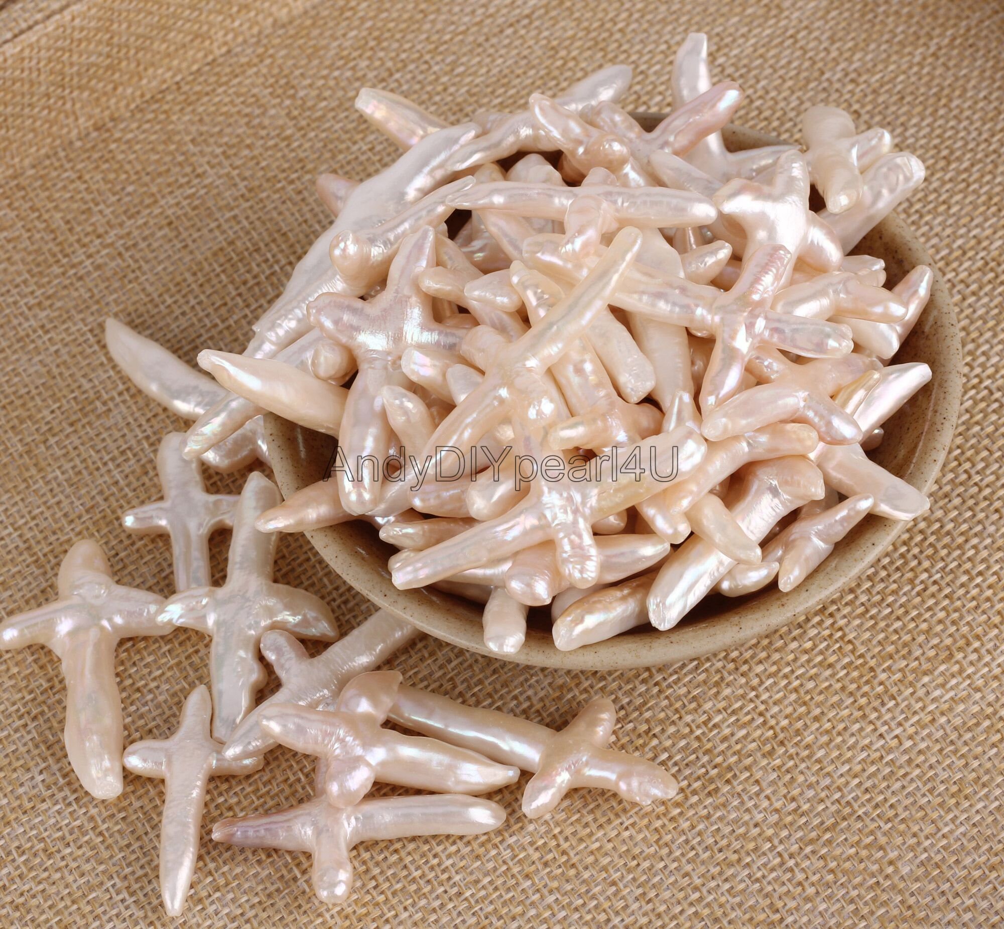 Perle a croce senza foro, perle d'acqua dolce a forma di croce, perle a croce all'ingrosso, perle bianche naturali autentiche sciolte, perle per gioie