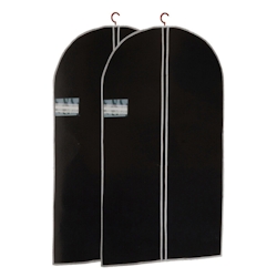 WellHome - 2er Set Überkleider 60x150cm mit Reißverschluss und Fenster in Schwarz Image