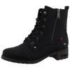 Winterstiefelette MUSTANG SHOES "Fabienne", Damen, Gr. 40, schwarz, Lederimitat, Basic, Schuhe, Schnürstiefelette mit Blockabsatz