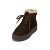 Stiefelette MARC O'POLO "mit flauschigem Warmfutter", Damen, Gr. 40, braun (schwarz earth), Obermaterial: 100% Leder (Rind), unifarben, Schuhe