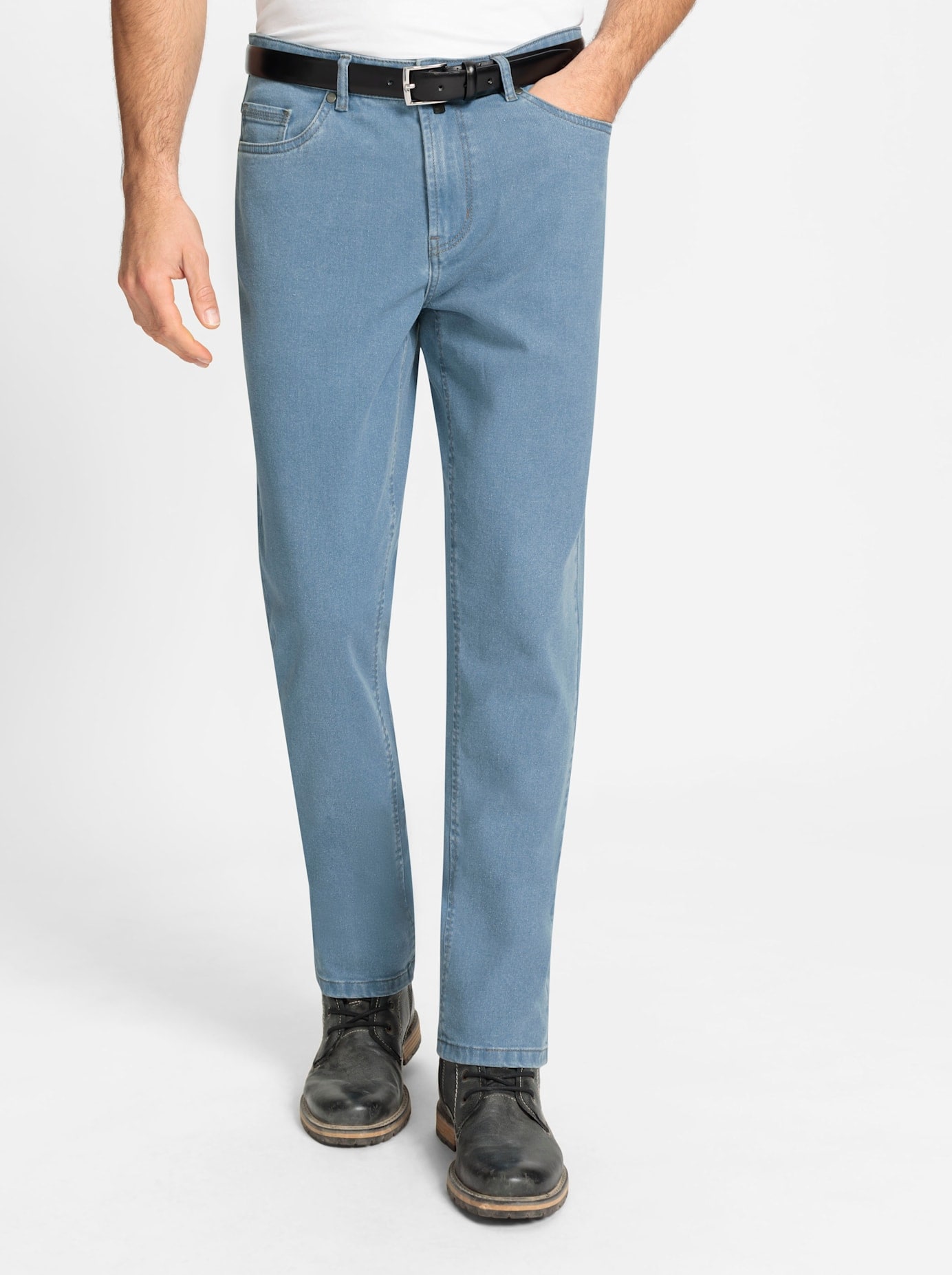 5-Pocket-Jeans MARCO DONATI, Herren, Gr. 58, Normalgrößen, blau (blau, bleached), 98% Baumwolle, 2% Elasthan, unifarben, lang, Jeans Image
