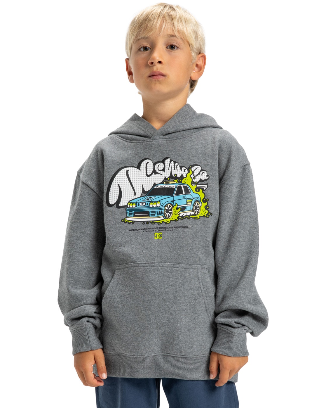 Kapuzensweatshirt DC SHOES "Tire Fire", Kinder, Gr. 14(155-164cm), grau (dunkelgrau heather), 55% Baumwolle, 25% Baumwolle, 20% Polyester, Sweatshirts Image