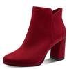 Stiefelette TAMARIS, Damen, Gr. 37, rot, Textil, unifarben, Veloursleder, elegant, Schuhe, Blockabsatz, Abendschuh, Festtagsschuh in veganer Verarbeitung
