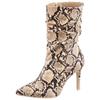 Stiefelette ANISTON SHOES, Damen, Gr. 37, beige, braun, krokko, Lederimitat, animal-print, elegant, Schuhe, mit Raffungen am slouchy Schaft - NEUE KOLLEKTION
