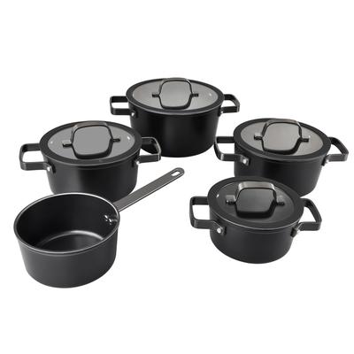 Topf-Set HANSEATIC "ALU PRO", silber (silberfarben), Töpfe, mit Griffe aus Edelstahl, Glasdeckel, Induktion Image