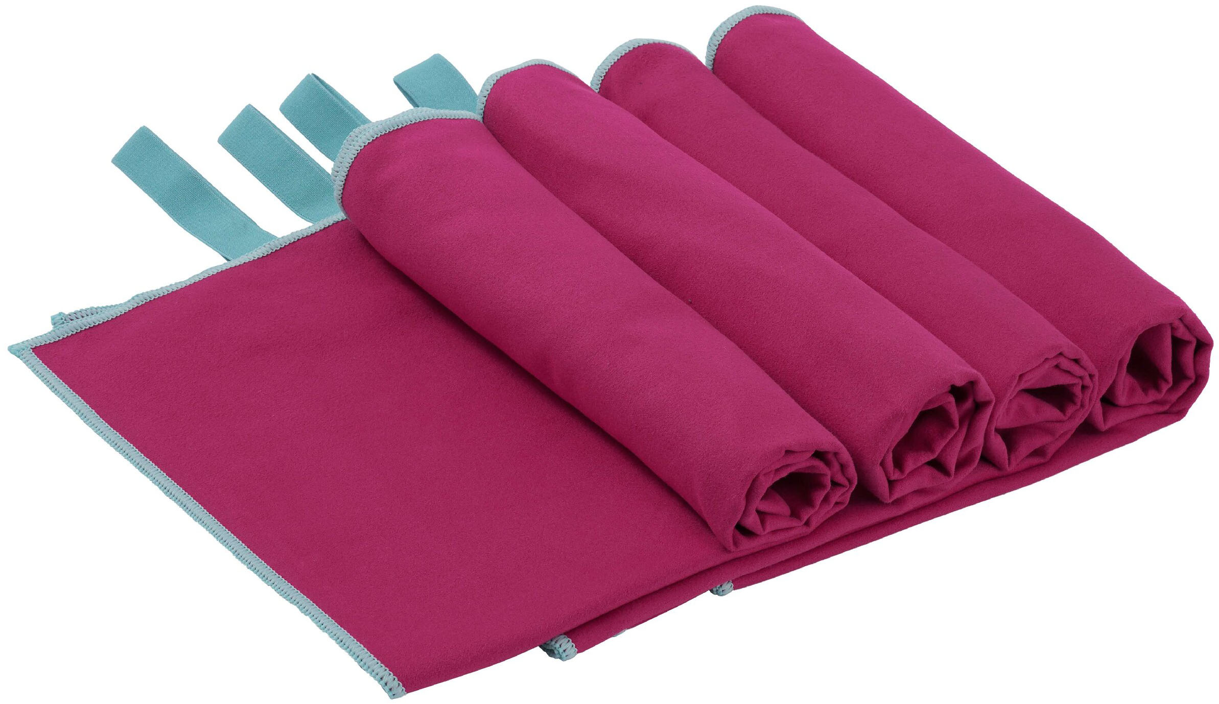 Handtücher OTTO HOME "Leoa, Serie, ideal als Sporthandtuch, Reisehandtuch, Strandtuch", beere, B:50cm L:30cm, Microfaser, Mikrofaser, Handtücher, sehr leicht, kompakt, schnelltrocknend, Mikrofaser mit Kontrastnaht Image