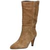 High-Heel-Stiefel INUOVO "INUOVO Stiefel Veloursleder", Damen, Gr. 37, braun, Veloursleder, casual, Schuhe