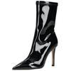 High-Heel-Stiefelette STEVE MADDEN "STEVE MADDEN Stiefelette Lederimitat", Damen, Gr. 39, schwarz (schwarz lack), Lederimitat, elegant, Schuhe