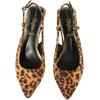 High-Heel-Pumps BUFFALO "Buffalo Sling Back- Vegan Suede", Damen, Gr. 38, braun (braun leo, schwarz), Kunstfaser, unifarben, Schuhe