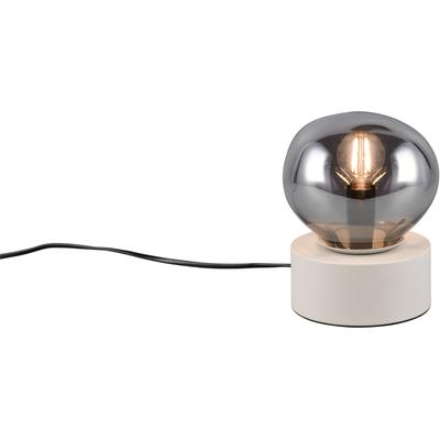 S.OLIVER Tischleuchte "ANJELLA, On/Off-Touch Tischleuchte exkl 1x E14 max 10W, warm grey", greige rauchglas, 1 flammig, Ø 14,50cm H: 18,50cm,, Lampen, mit mundgeblasenem Glas Lampenschirm in rauchgrau, 18,5 x Ø14,5cm