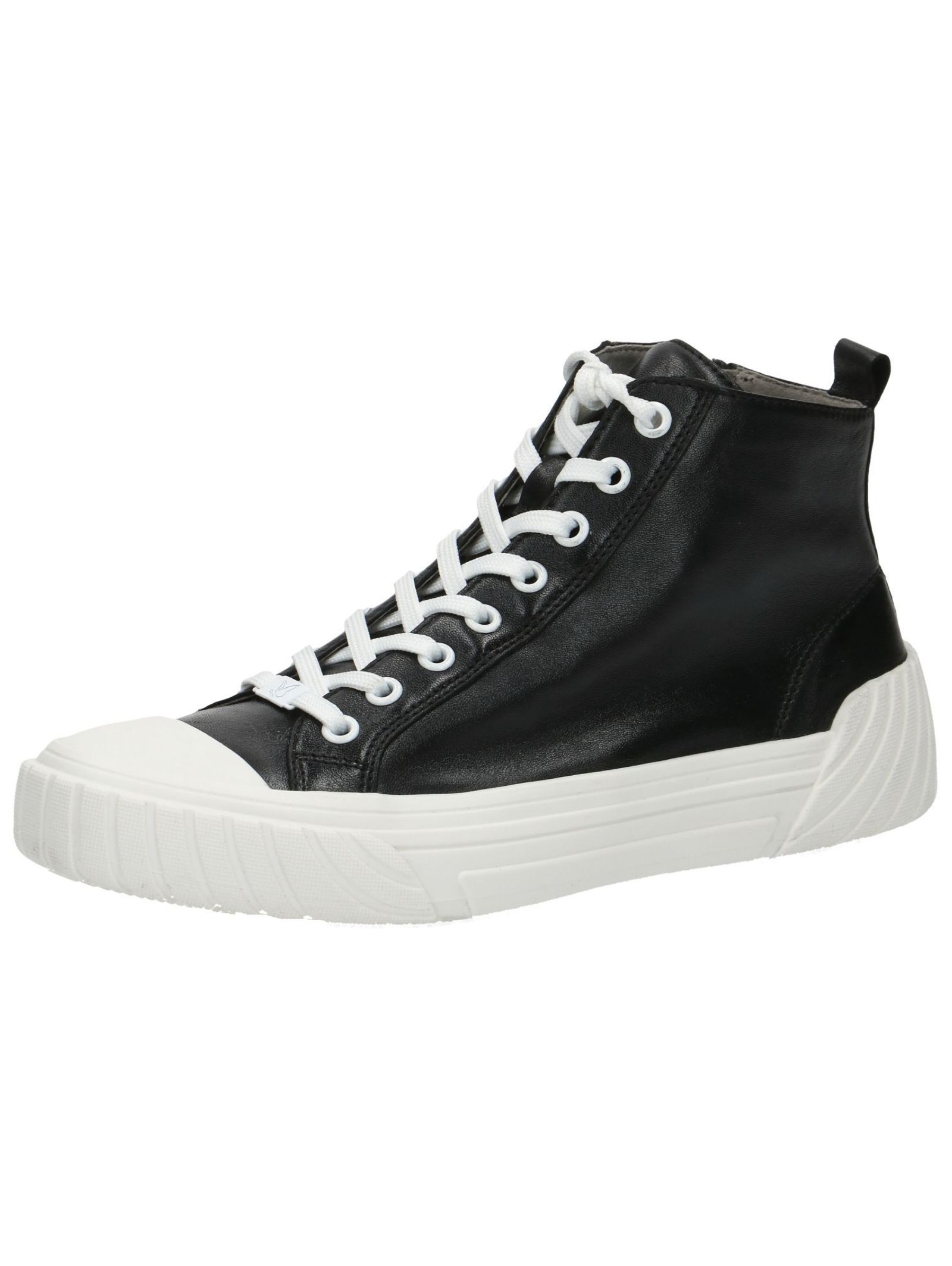 Sneaker CAPRICE "Caprice Sneaker Leder", Damen, Gr. 39, schwarz, Leder, Casual, Schuhe
