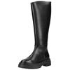 Stiefel STEVE MADDEN "STEVE MADDEN Stiefel Leder", Damen, Gr. 39, schwarz, Leder, casual, Schuhe