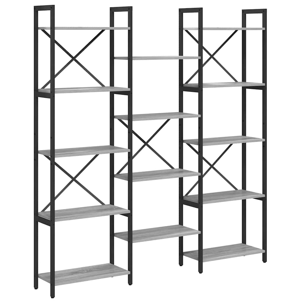 vidaXL Regal Grau Sonoma 156 x 25 x 167.5 cm Holzwerkstoff Image