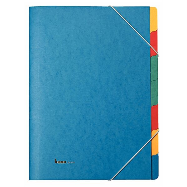 bene Ordnungsmappe DIN A4 Chartreuse-Karton 1 Stück Anzahl der Fächer: 7 Stück blau, 26x32 cm Image