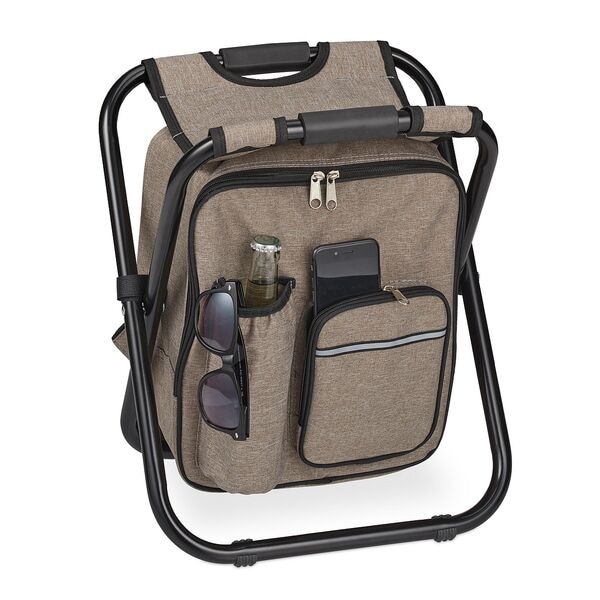 relaxdays Campinghocker mit Tasche klappbar gelb Image