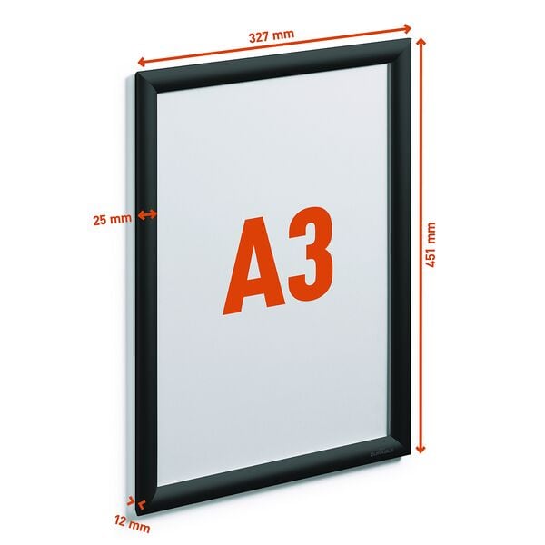 Durable Klapprahmen A3 Aluminium schwarz grau, 32.7x45.1 cm Image