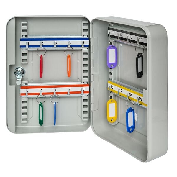 Alco Schlüsselkasten 20 Haken grau, 8 cm Image