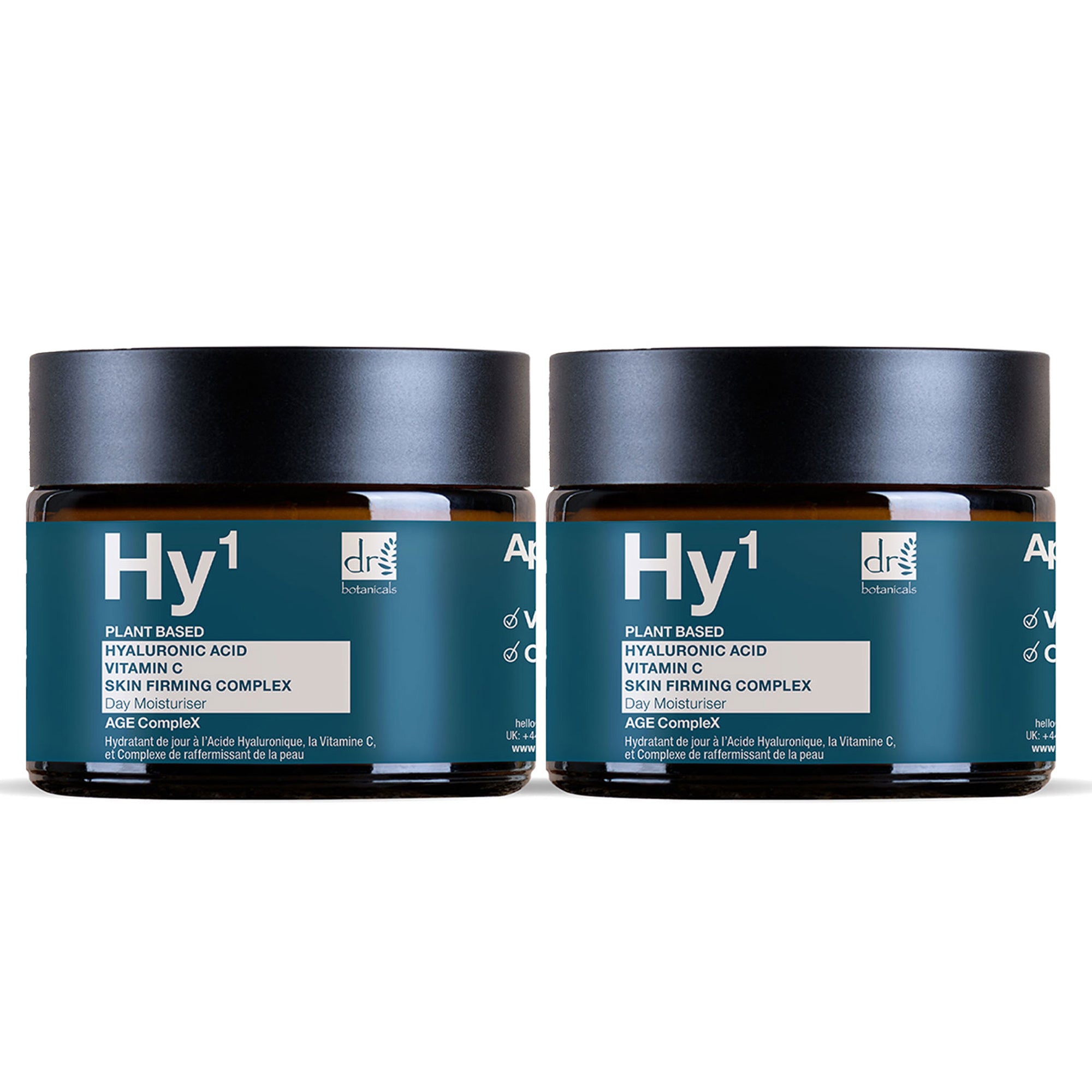 Dr Botanicals Hyaluronsäure 1% & Vitamin C 1% & Hautstraffungs-Komplex 1% Tagescreme 60ml x 2 Duo-Paket Image