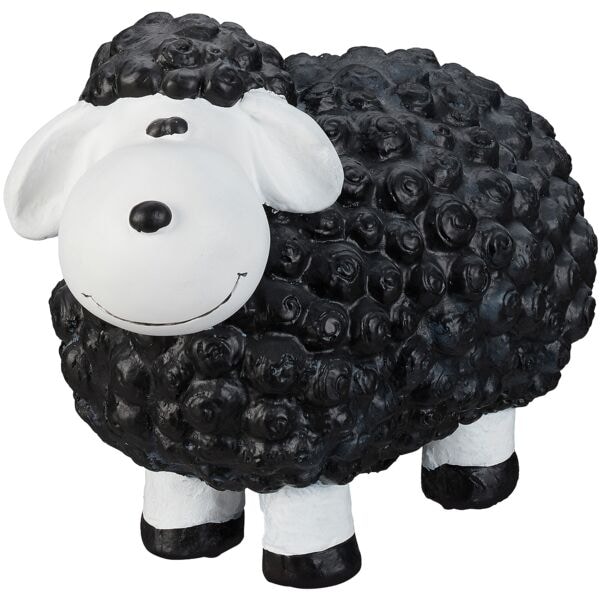 relaxdays Gartenfigur Schaf schwarz