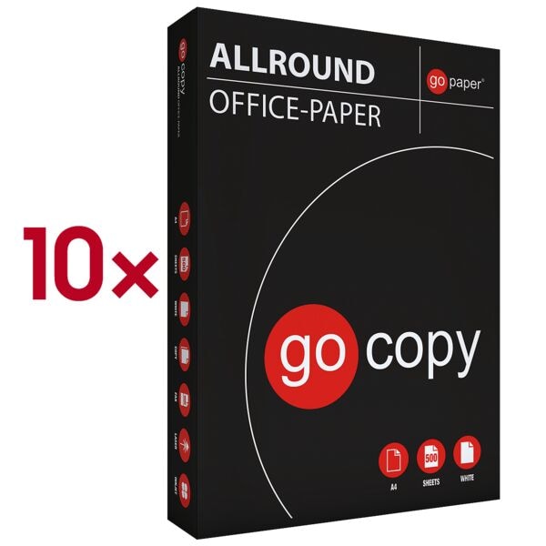 go paper 10x Kopierpapier A4 »GO COPY ALLROUND« 5000 Blatt gesamt weiß Image