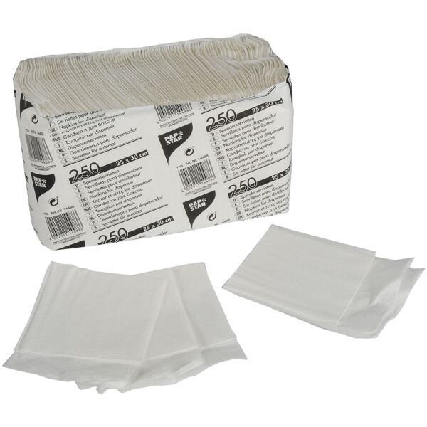 Papstar 1000er-Pack Servietten 1-lagig weiß weiß, 25x30 cm