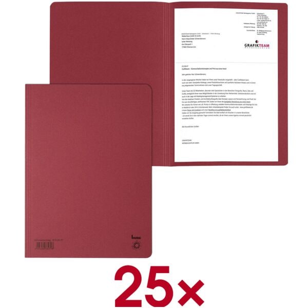bene Aktendeckel A4 25 Stück rot, 23.5x32 cm Image