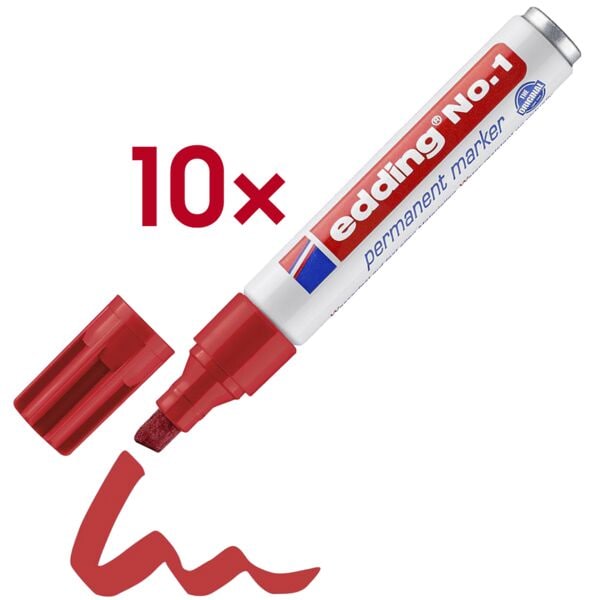 Edding Permanentmarker »No. 1« 1 - 5 mm 10 Stück rot Image