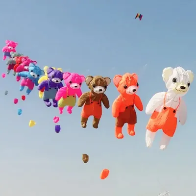 Giant bear kite inflatable kites outdoor toys wind kites toy sports Children outdoor games Air bounce animal Kite surfing fun