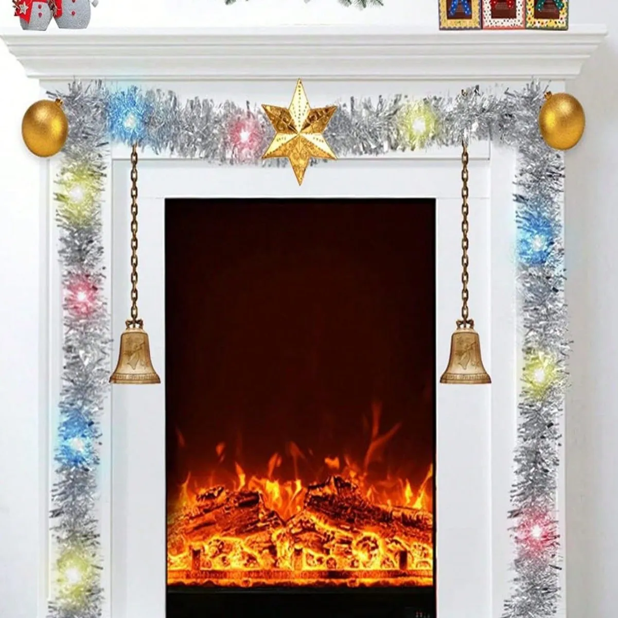 1/3 Stück 5 m metallische Lametta-Girlande, gedreht, glitzernde Baumgirlanden, Weihnachtsdekoration, Partydekoration, Christbaumschmuck Image