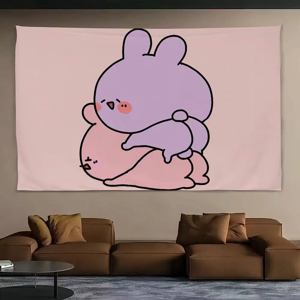 Nette A-Asamimichan Cartoon Schöne Wandteppich Hintergrund Hängen Tuch Schlafzimmer Zimmer Dekor Ästhetischen Wandteppich Wand Party Image
